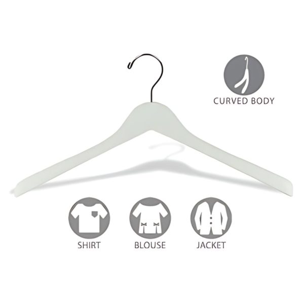 1" WHITE CONTOURED HANGER